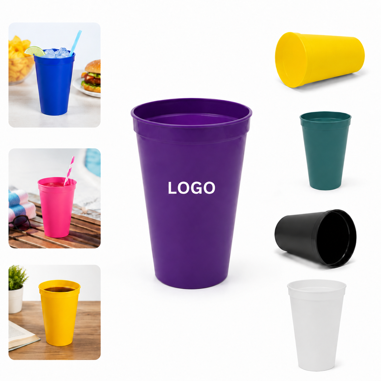 22 oz Reusable Stadium Cup (Multiple Colors)