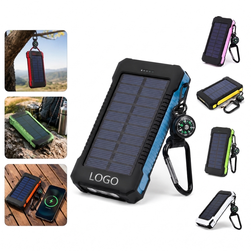 8000mAh Solar Power Bank with Compass