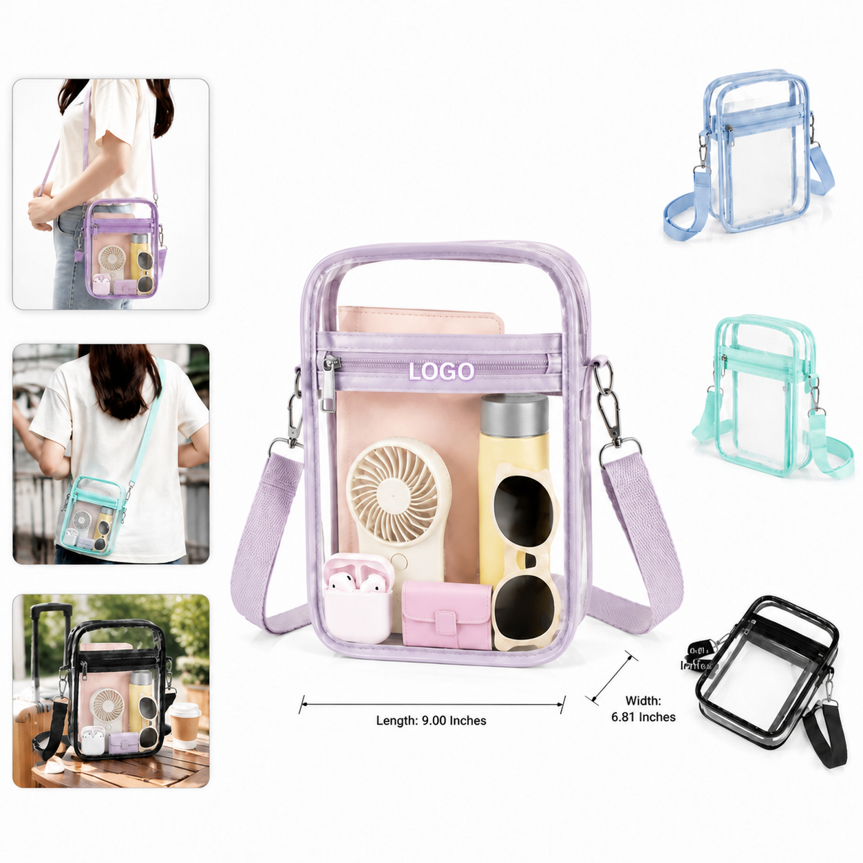 Transparent PVC Crossbody Bag