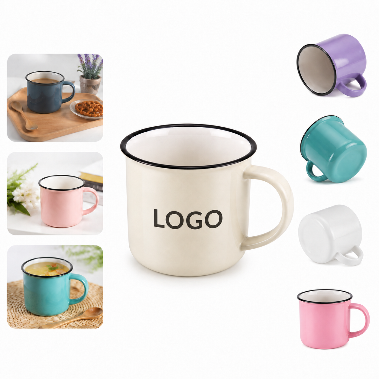 Retro Charm Ceramic Coffee Mug