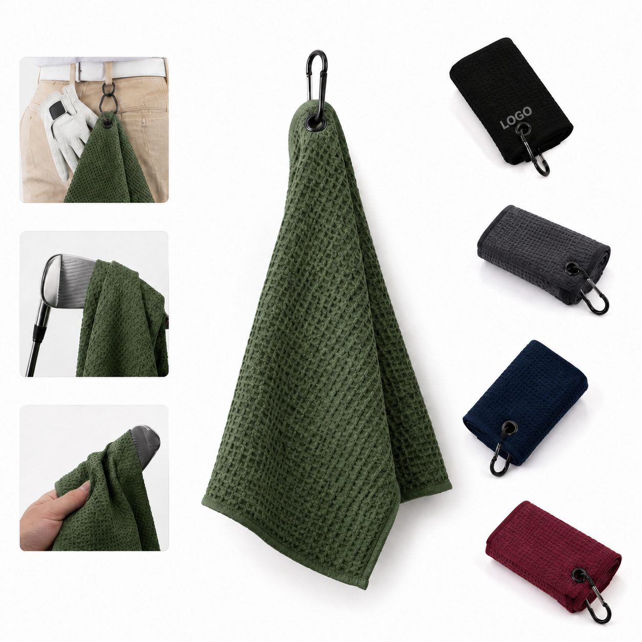 Pineapple Waffle Microfiber Golf Towel