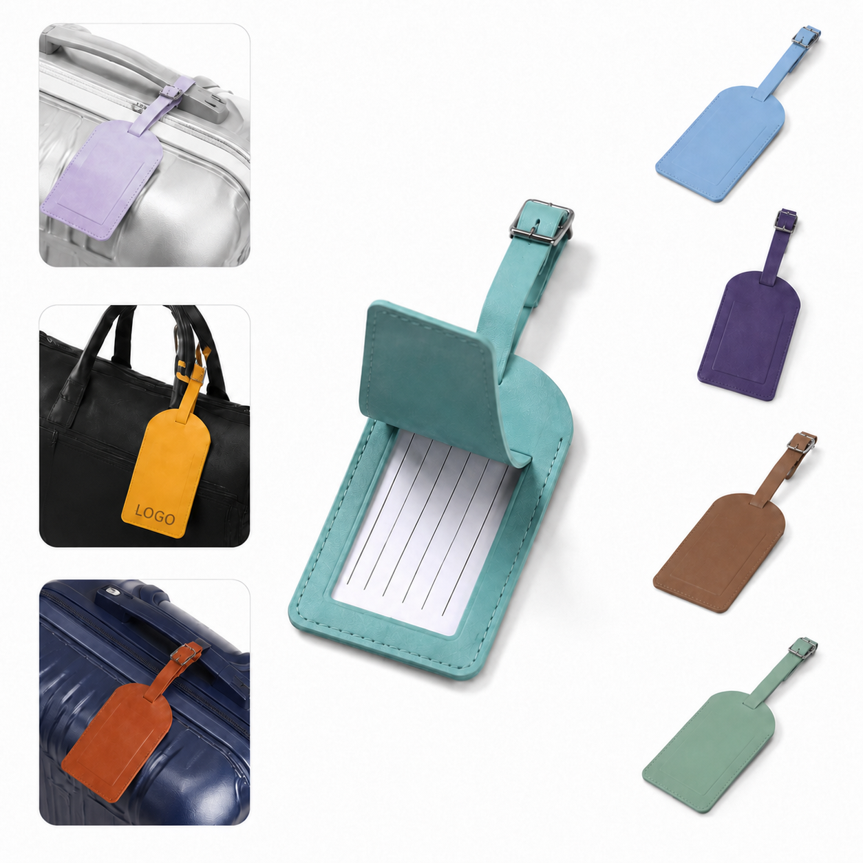 Soft PU Leather Luggage Tag