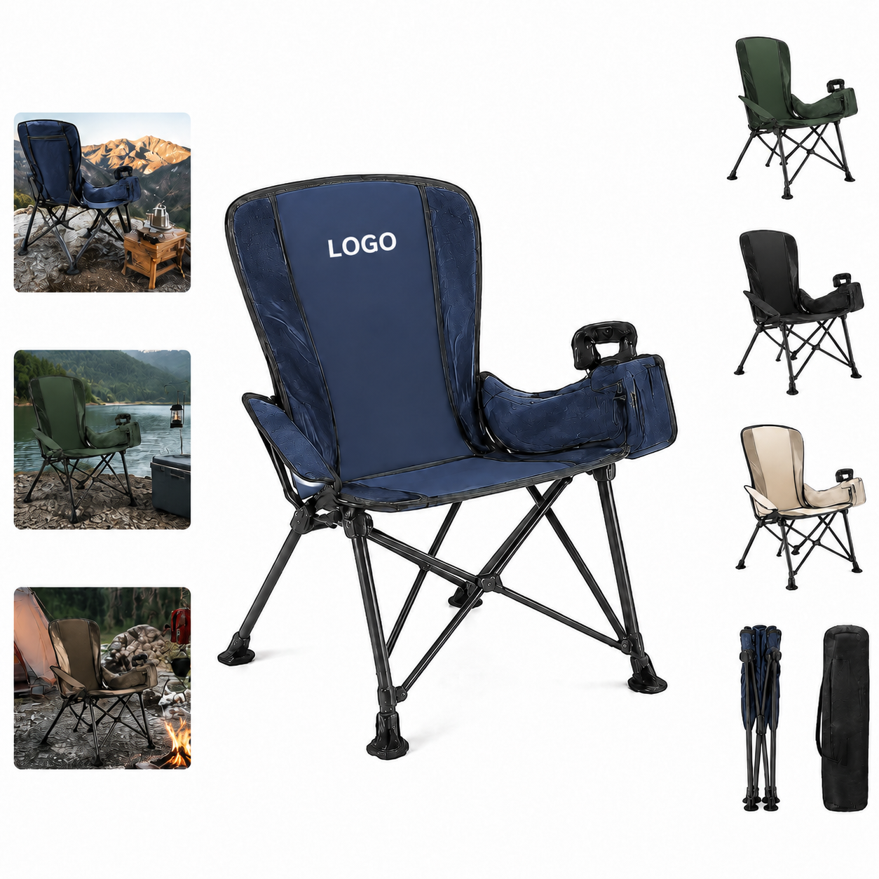 Breathable Folding Camping Chair with Cup Holder