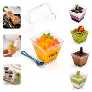 2 oz Clear Twist-Shaped Disposable Dessert Taster Cups