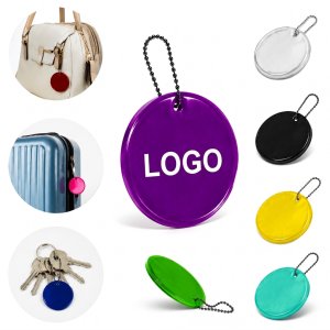Round Reflective PVC Safety Keychain